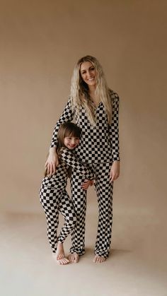 Black Checkered | Women's Bamboo Pajamas – Worn Wild Overalls And Sweater, Diaper Bag Accessories, French Baby, Checker Board, Play Sets, Baby Layette, Year 9, Bamboo Pajamas, Year 7