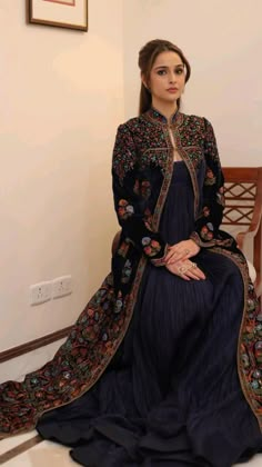 Sadiya khateeb Pakistani Fancy Dresses Neck Design, Winter Fancy Outfits Dresses, Coat Style Pakistani Dresses, Sadia Khateeb, Latest Designer Party Wear Dresses, Shadi Dresses, Latest Bridal Dresses