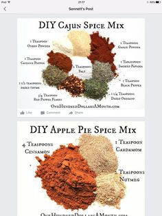 two different types of spices on top of each other, with the words diy apple pie spice mix below