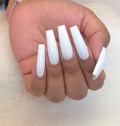 Shuey Cortez💅 on Instagram “Plain white nails 🤤🤤🤤 sculptednails Plain White Nails, Plain Acrylic Nails, Long White Nails, White Coffin Nails, Plain Nails, White Acrylic Nails, White Nail Art, White Nail Designs, Unique Acrylic Nails