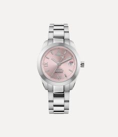 Part of our popular Fenchurch collection, this season's Fenchurch watch features a distinctive three-link bracelet, finished in polished silver tones. Named after London's historic financial district that resonated with Vivienne, this piece is elegantly detailed with a date feature at the 3 o’clock position. Girly Jewelry Silver, Cute Girly Jewelry, Pink And Silver Jewelry, Old Money Wishlist, Girly Christmas List, Silver Watch Aesthetic, Pink Jewerly, Watches Aesthetic, Pink Wishlist