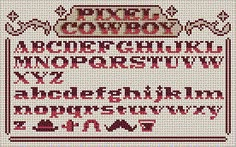 a cross stitch alphabet with letters and numbers