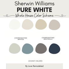 sherylin williams's pure white paint color scheme for the house, with different shades