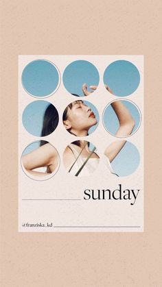 an advertisement for the sunday magazine featuring a woman's face with circles on it