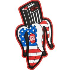 an oven mitt with the american flag on it's front and back end