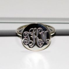 Monogram Ring In Gold Plated, Personalized Name Ring, Initial Ring,Nameplate ring, Engraved Monogrammed Ring,Custom Name JewelryThe initials on this sterling silver, handmade ring are made to create a stunning showpiece on your fingerYou choose the letters and I create your unique monogram.It can be your initials (usually with the family name in the center), or the initials of those most special to you.Please let me know upon checkout in 'notes to seller':Please tell me about the diameter of you Nameplate Ring, Ring Initial, Unique Monogram, Map Jewelry, Engraved Cufflinks, Puzzle Jewelry, Engraved Engagement Ring, Silver Monogram, Infinity Jewelry