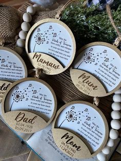 Winds of Heaven Ornament Memorial Tree Ornament, In Loving Memory Ornaments, Memorial Wood Projects, Wood Laser Gifts, Memorial Gift Ideas, Christmas Without You, Ornament Packaging, Laser Cut Ornaments