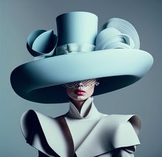 Fashion Sculpture, Philip Treacy Hats, High Hat, Large Brim Hat, Couture Hats, Types Of Hats, Large Hats, Weird Fashion, Fancy Hats