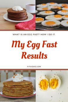 eggs and pancakes with the words, what is an egg fast how do it?