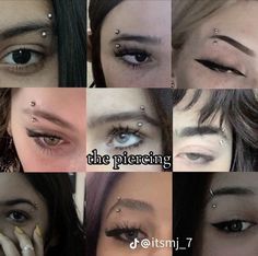 many different types of eyes with piercings on them