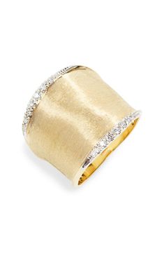 Free shipping and returns on Marco Bicego Lunaria Diamond Band Ring at Nordstrom.com. Shimmering pavé diamonds frame the intricate, hand-engraved band of a gleaming 18-karat gold ring crafted by Italian artisans. Elegant Wide Band Wedding Ring With Single Cut Diamonds, Heirloom Diamond Ring With Wide Band, Luxury Wide Band Ring With Diamond Accents For Wedding, Luxury Wide Band Wedding Ring With Diamond Accents, Wide Band Wedding Ring With Single Cut Diamonds, Luxury 14k Gold Wide Band Diamond Ring, Luxury 14k Gold Diamond Ring With Wide Band, Luxury Wide Band Diamond Ring In 14k Gold, Elegant Wide Band Wedding Ring With Diamond Cut