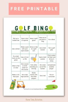 a free printable golfing game for kids