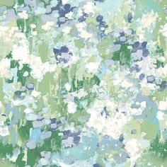 Waverly Abstract Garden Peel & Stick Wallpaper in Blue by RoomMates Green And Blue Peel And Stick Wallpaper, Wallpaper For Sale, Half Bathroom, Contemporary Wallpaper, Peel And Stick Vinyl, Storing Paint, Affordable Decor, Blue Vinyl, Peel Stick Wallpaper