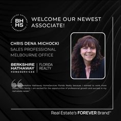 a black and white photo with the words welcome to our newest associate, chris dena michoki sales professional melbourne office