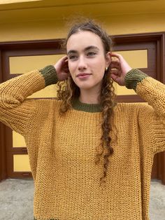 Our Chunky Sweater is hand knit and naturally dyed by our artisans in India. For this cozy sweater we use 100% organic cotton of course. Dimensions: Measured flat (It's a loose knit so there is a lot of stretch possible): Small: Chest 59cm/23in, Length 49cm/19.2in, Sleeve length 40cm/15.7in Medium: Chest 61cm/24in, Length 51cm/20in, Sleeve length 40cm/15.7in Large: Chest 63cm/25in, Length 53cm/20.8in, Sleeve length 40cm/15.7in Care: To maintain its beauty, hand wash in lukewarm water or machine Chunky Hand Knit, Mustard Green, Mustard Greens, Loose Knit, Cozy Sweater, Naturally Dyed, Chunky Sweater, Top Gifts, Small Chest