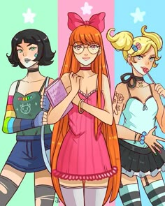 Powerpuff Girls Makeup, Powerpuff Girls Costume, Powerpuff Girls Characters, Powerpuff Girls Cartoon, Powerpuff Girls Wallpaper, Rowdyruff Boys, Cartoon Girls