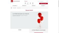 two red balloons floating in the air on top of a website page, one is empty