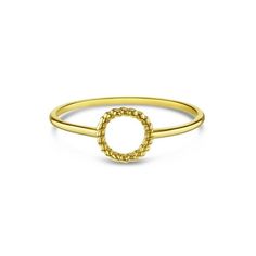 This elegant women's ring, crafted from 14k yellow gold, showcases a sophisticated design. The centerpiece features a beautifully twisted open circle, adding a unique touch of artistry. For any occasion, this ring effortlessly blends contemporary style with timeless elegance, making it an ideal accessory for the modern woman. Whether worn alone or paired with other pieces, this 14k yellow gold ring is sure to become a cherished addition to any jewelry collection. Gift box included with purchase. Modern 14k Gold Open Circle Jewelry, Fine Gold Jewelry In Open Circle Shape, Modern Yellow Gold Open Circle Jewelry, Minimalist Yellow Gold Open Circle Jewelry, Adjustable Gold Open Circle Jewelry, Yellow Gold Ring, Sophisticated Design, Elegant Woman, Yellow Gold Rings