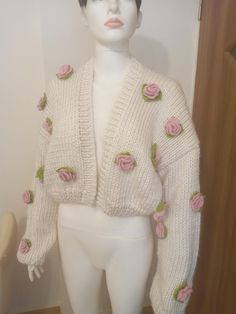 flower sweater, knitting sweater, winter trend hand knitted coat,knit jacket,knit cardigan,short knit. chunky knit cardigan, woman knit sweater, crochet  sweater Chunky Crochet Cardigan, Cardigan Handmade, Flower Cardigan, Cardigan Short, Cardigan Knitted, Flower Sweater, Knitting Sweater, Knitted Jacket, Sweater Knitting