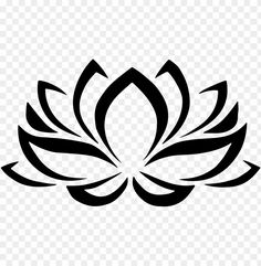 a black and white lotus flower on a transparent background