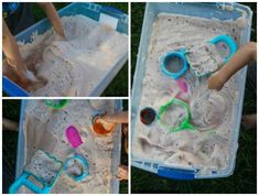 the sand tray is filled with plastic toys