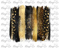 gold and black washi tape with leopard print on the side, set of four