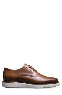 A rich leather upper and streamlined silhouette lend timeless sophistication to a versatile derby grounded by a durable rubber sole. Removable, cushioned insole with arch support Leather upper and lining/rubber sole Imported Timeless Business Casual Derby Shoes, Timeless Leather-sole Dress Shoes For Derby, Timeless Derby Dress Shoes With Leather Sole, Timeless Dress Shoes With Leather Sole For Derby, Timeless Moc Toe Oxfords For Derby, Modern Goodyear Welted Oxfords For Derby, Classic Oxfords With Leather Lining For Derby, Classic Oxford Leather Shoes With Removable Insole, Timeless Plain Toe Dress Shoes For Derby