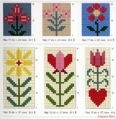 cross stitch patterns with flowers and hearts