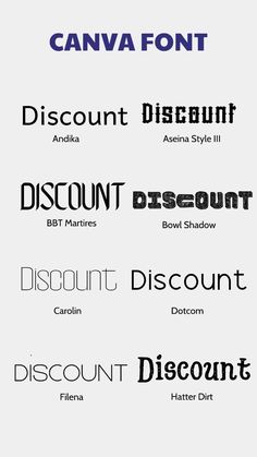 the font and numbers for different types of font, including one that is black on white