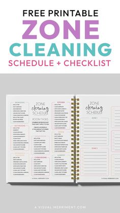 the free printable zone cleaning schedule and checklist