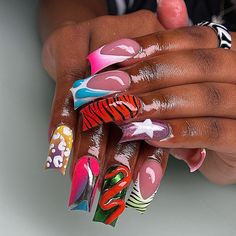 @nailsbywolfkal • Instagram photos and videos Xxl Nails, Duck Nail, Bubble Nails, Vegas Nails, Nail Tek, Long Square Nails, Curved Nails, Sassy Nails