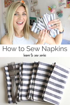 how to sew napkins for beginners