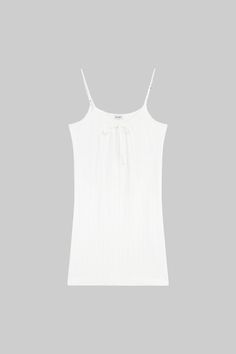 #color_white Cotton Slip Dress With Adjustable Spaghetti Straps, Mini Dress With Adjustable Spaghetti Straps For Daywear, Cotton Mini Dress With Straight Neckline For Daywear, Cotton Mini Dress With Adjustable Spaghetti Straps, Cotton Mini Dress With Tie Straps For Brunch, Cotton Mini Dress With Spaghetti Straps For Brunch, Cami Dress With Delicate Straps For Daywear, Cotton Cami Mini Dress, Summer Cotton Cami Mini Dress