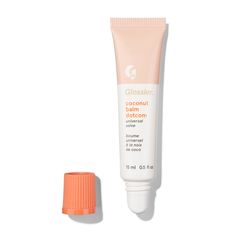 Glossier Balm Dotcom Coconut, Cute Lip Products, Glossier Lip Balm Aesthetic, Glossier Dotcom, Balm Dot Com Glossier, Glossier Christmas, Lip Products Aesthetic, Cute Lip Balm, Balm Dot Com