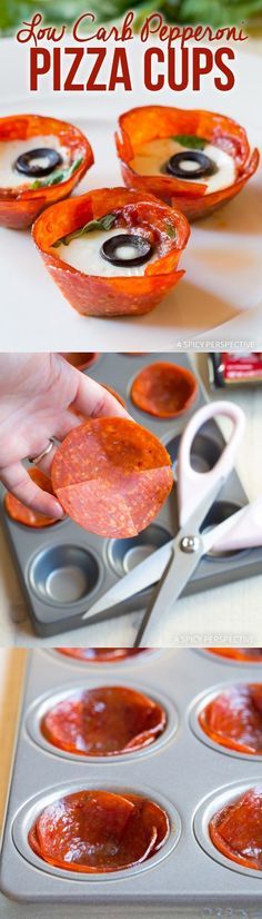 the process for making pizza cups is shown