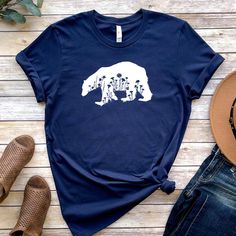 Great bear shirt for any occasion. Perfect as a Birthday gift, Christmas Present, or just to show how much you care! This gift idea is an inexpensive way of putting a smile on someone's face. They'll love seeing this great design every time they put this quality t-shirt on. Brand: Fruit Of The Loom Style: HiDENSIT™ TShirt Garment Details...   - 5 oz., preshrunk 100% cotton that feels great!   - Seamless body with set-in sleeves   - Double-needle stitched sleeves, bottom hem and front neck   - 1x White Short Sleeve T-shirt With Bear Print, Casual Bear Design Crew Neck Top, Casual Cotton T-shirt With Bear Design, White Short Sleeve Top With Bear Print, Cotton Tops With Bear Print And Relaxed Fit, White Graphic Tee With Bear Print, Casual White T-shirt With Bear Print, Cotton Graphic Tee With Bear Design, Casual Bear Design Short Sleeve T-shirt