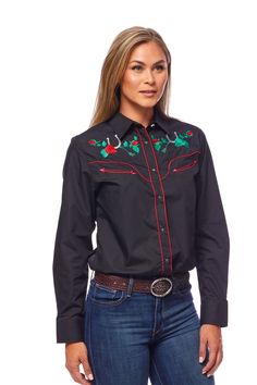 Country Outfit, Embroidered Shirt Dress, Western Casual, Shirt Dress Pattern, Ladies Style, Rodeo Shirts, Red Tank Tops, Shirt Embroidery, Cow Girl