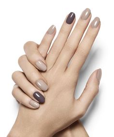 smoky accent - essie looks Nude Nail Polish, Her Nails, Neutral Nails, Simple Nail Designs, Accent Nails