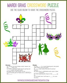 the crossword puzzle for mardi gras is an easy way to learn how to read