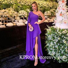 Prom Dresses One Shoulder, Purple Prom Dresses, Haine Diy, One Shoulder Prom Dress, Purple Prom, Evening Party Dresses, Purple Prom Dress, Long Evening Gowns, Dresses One Shoulder