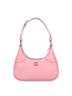 Gucci Gg Small Leather Shoulder Bag Pink Shoulder Bags, Gucci Models, Round Bag, Woman Bags Handbags, Purses Designer, Small Shoulder Bag, Chain Shoulder Bag, Aphrodite, Chain Bags