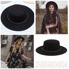 Boutique Quality Black Boho Hat. This Will Be Your Go To Hat! So Many Ways To Style For Instant Chic Look! All Season. This I Is A Must Have!!!! Retails For $55 A Great Value To Purchase Here! Black Boho Hat, Boho Flat, Accessories Boho, Boho Hat, Black Boho, Black Hat, Chic Look, Accent Colors, A Girl