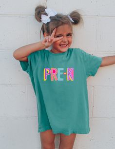 Welcome to our Shop! We are so happy you decided to check out our items! All items we sell are inspired by my girls, and are designs we love and wear ourselves >We use custom DTF transfers >We use unisex heavy cotton t shirts >Preshrunk >We use Comfort Color T Shirts Care >Wash inside out, gentle cycle, cold water, tumble dry on low >Do not iron over design directly  Returns >Items are made to order, so we do not accept returns unless something is wrong with the item itself Comfort Color, School Shirts, Tshirt Colors, Heavy Cotton, Kids Tshirts, Cotton Tshirt, Back To School, My Girl, Favorite Outfit