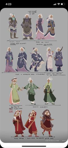 an image of some people in medieval dress and costumes with different outfits, including the headgear