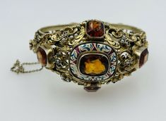 Antique Austro Hungarian Victorian Sterling Silver Citrine Large Ornate Bracelet | eBay Hungarian Jewelry, Austro Hungarian, Punk Vintage, Medieval Jewelry, Citrine Stone, Jewel Box, Victorian Jewelry, Vintage Jewels, Antique Victorian