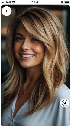 Mid Length To Long Hair Styles, Blonde Women Hairstyles, Medium Length Hair With Rounded Layers, Hair Ideas Long Haircuts, 360 Medium Haircut, Candace Cameron Bure Hairstyles Long, Sophisticated Long Hairstyles, Cute Short Mom Haircuts, Medium Womens Hairstyles