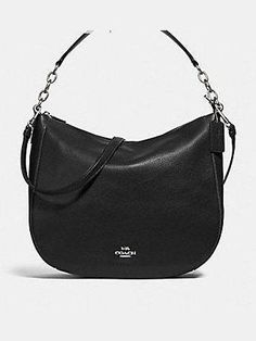 Coach Pebble Leather Elle Hobo Bag Black F31399. Coach Pebbled Leather Bag With Silver-tone Hardware, Coach Pebbled Leather Bag With Adjustable Strap, Coach Soft Leather Crossbody Hobo Bag, Classic Coach Hobo Bag With Adjustable Strap, Coach Textured Leather Hobo Bag For Travel, Coach Leather Hobo Bag With Adjustable Strap, Coach Hobo Bag With Silver-tone Hardware For Travel, Classic Coach Hobo Bag With Silver-tone Hardware, Tas Coach