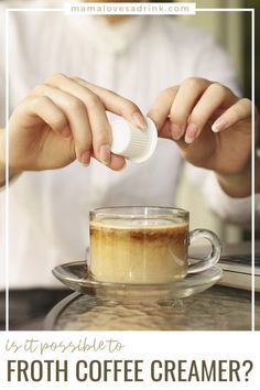 a woman is pouring coffee into a cup with the words, how does it work?