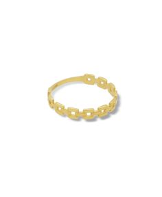 in stock 14k Gold Chain Link Ring For Everyday, Everyday 14k Gold Chain Link Ring, Gold Chain Link 14k Gold Ring, Yellow Gold Metal Link Chain Ring, Gold Metal Chain Link Ring, Linking Rings, Square, Gold