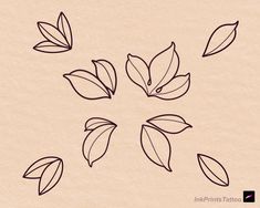 four leaves are arranged in the shape of a circle